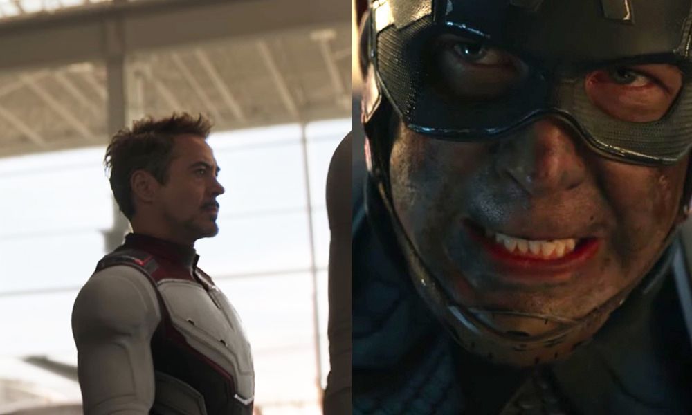 ▲《復仇者聯盟4》鋼鐵人和美國隊長（右）握手言和。（合成圖）