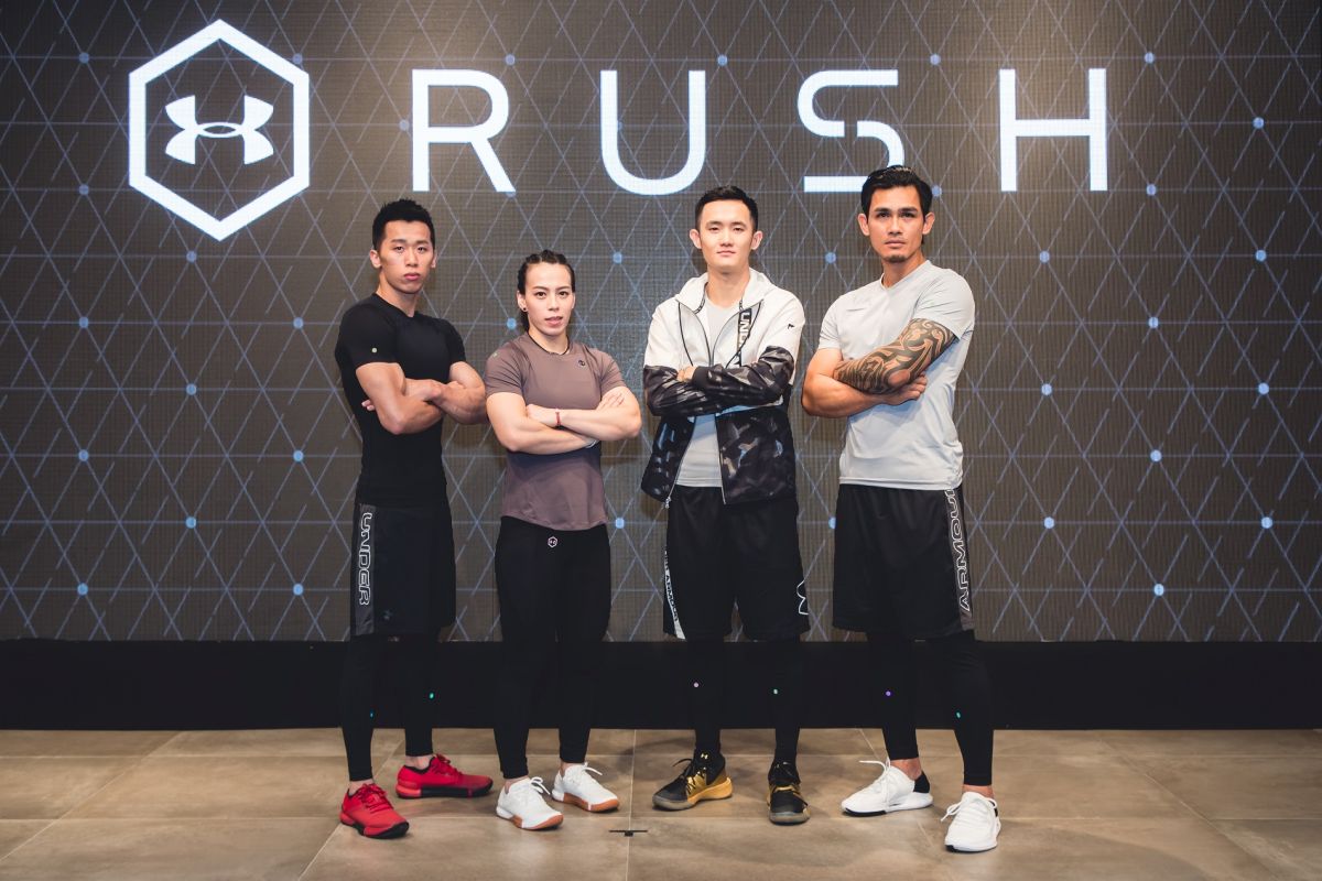 ▲UA攜手李智凱(左起)、郭婞淳、蔣淯安、張志豪等專業運動員，以全新科技裝備拼盡全力「+1% More」。（圖／UA提供）
