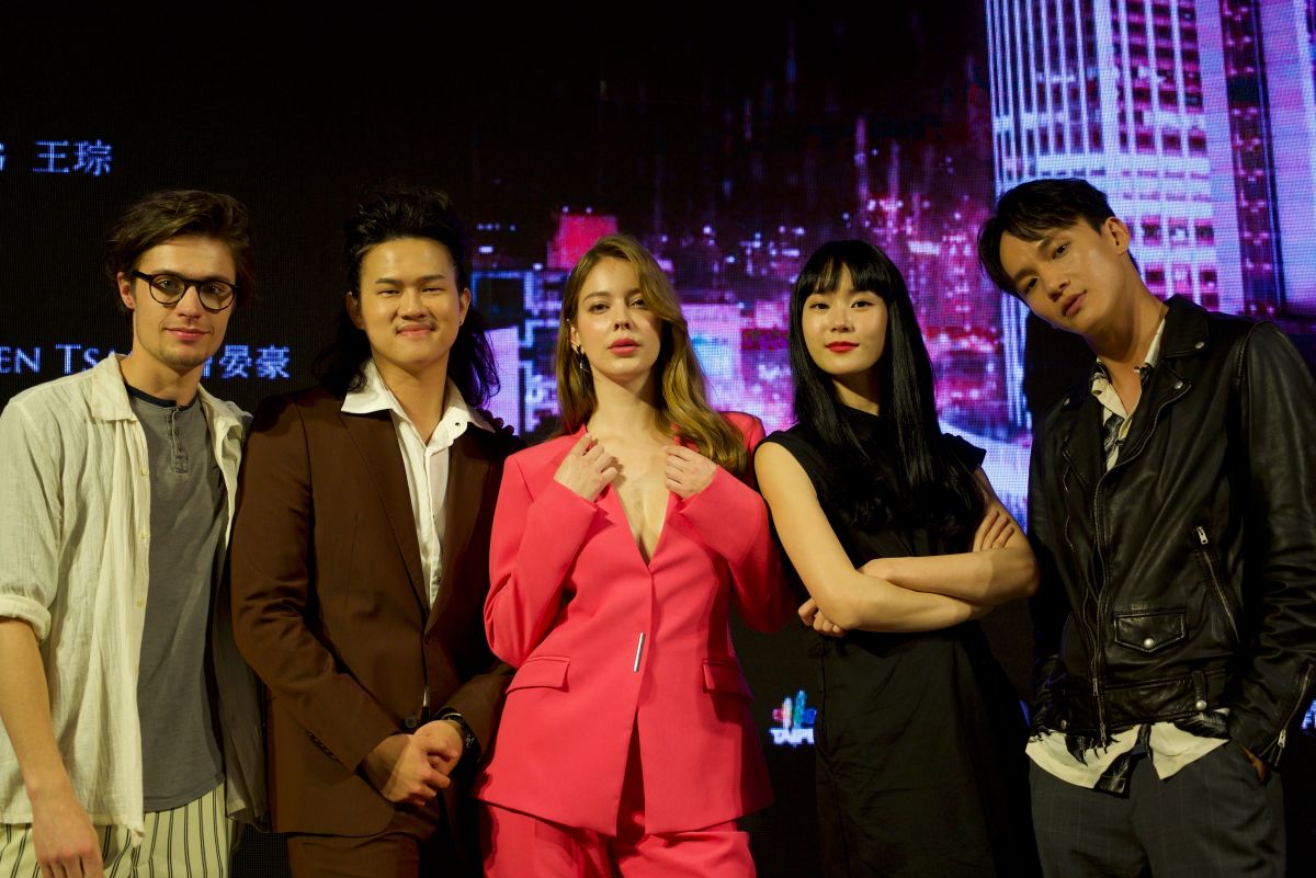 ▲（左起）薛斯布隆、阮承恩、安妮、鍾瑶、曹晏豪出席卡司公布記者會。（圖／光譜映像）