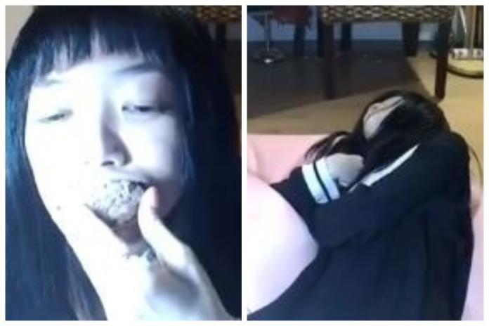 ▲日本一名 Youtuber 日前在直播中「吃飯糰」，不料她一口氣吞下一顆「比拳頭還大」的飯糰之後，不小心噎到昏迷。（圖／翻攝自）