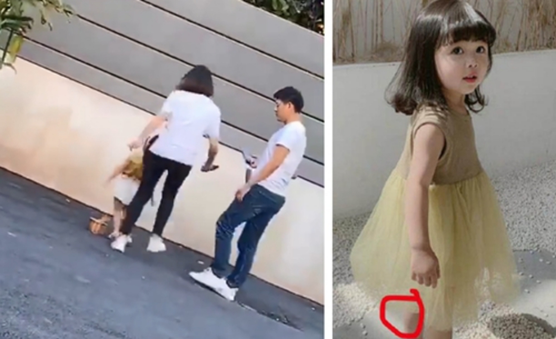 ▲ 大陸童模妞妞被媽媽從後面飛踢，引發外界質疑虐童。（圖／翻攝網路）