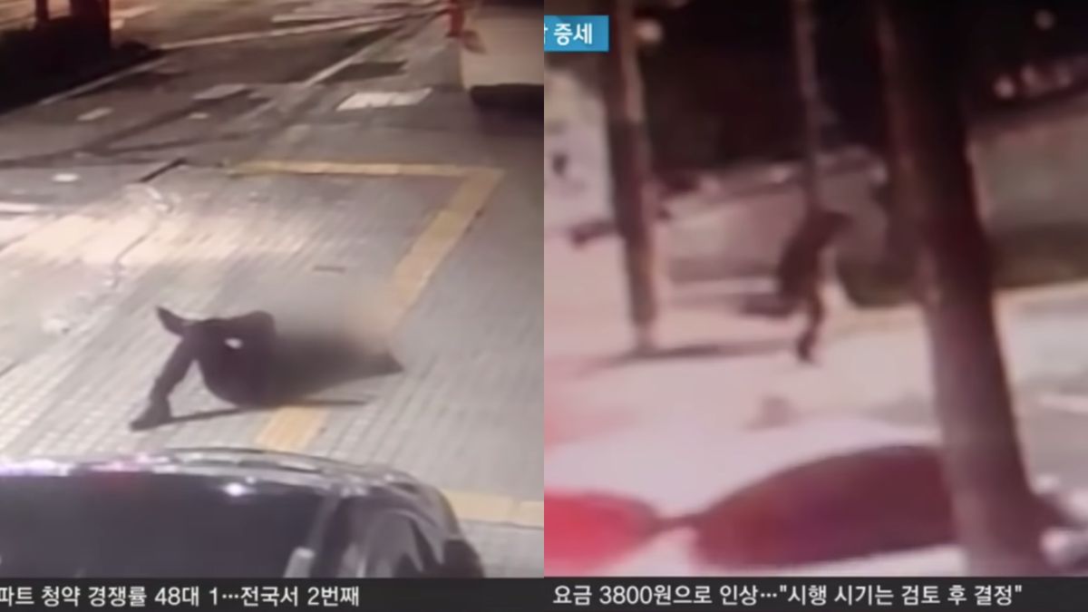 ▲梁姓演員吸毒路上做出詭異舉動。（圖／JTBC News YouTube）