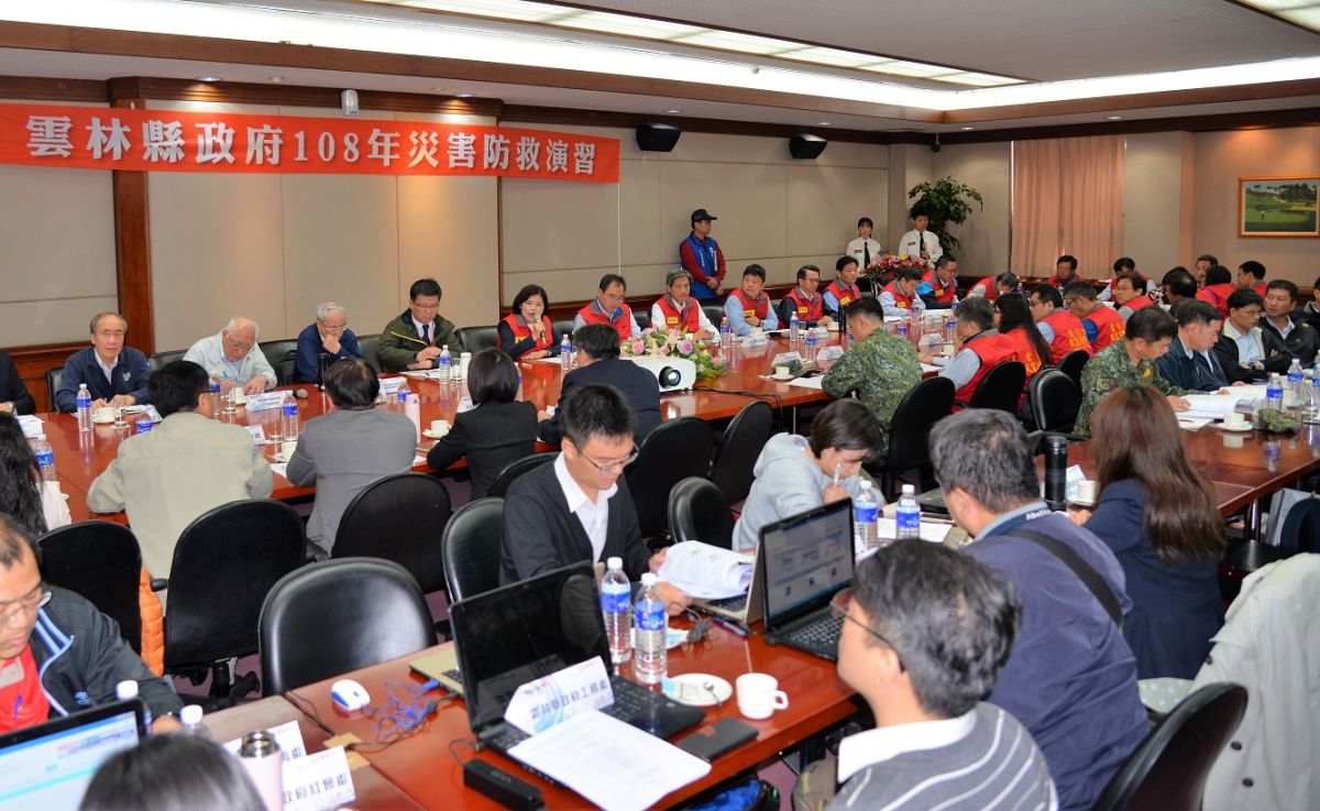 ▲張麗善主持雲林縣政府108年度災害防救演習。（圖／記者蘇榮泉攝，2019.04.16）