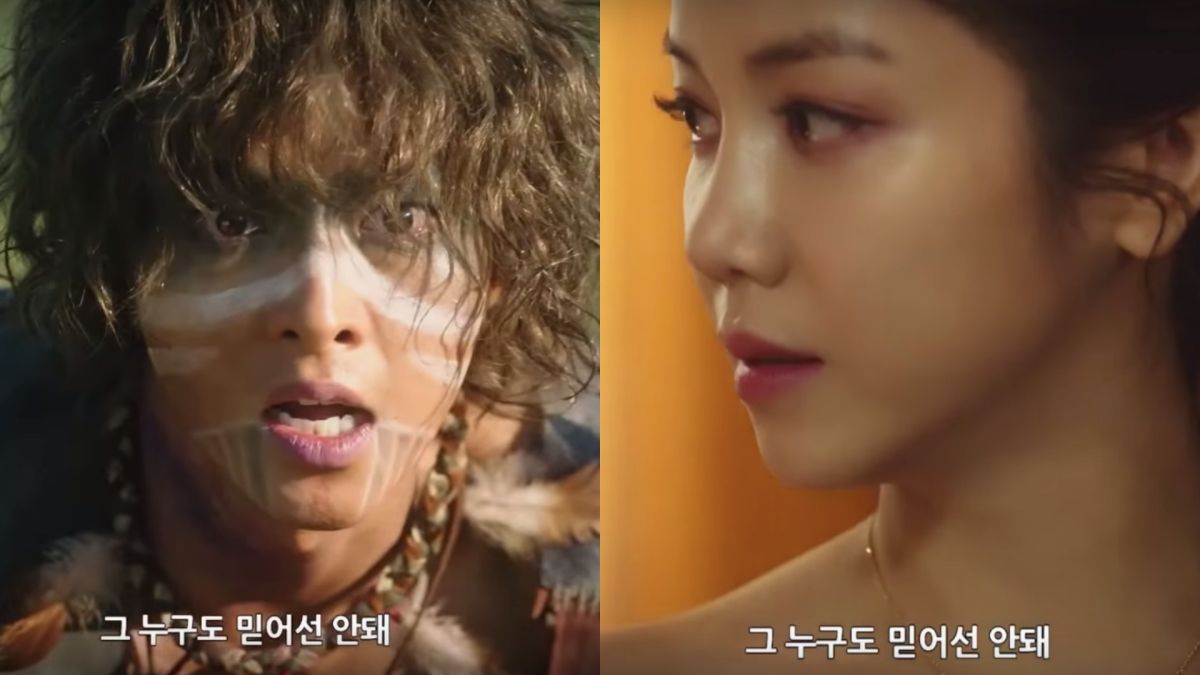 ▲金玉彬（右）拍攝《阿斯達年代記》傷到鼻子。（圖／tvN DRAMA YouTube）