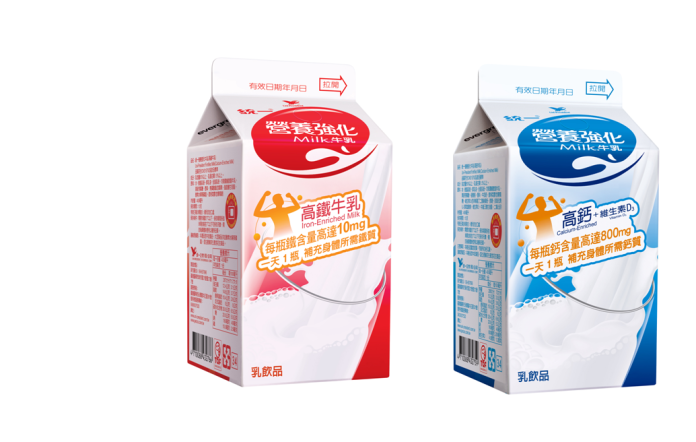 廣編圖-統一營養強化高鐵牛乳、高鈣牛乳