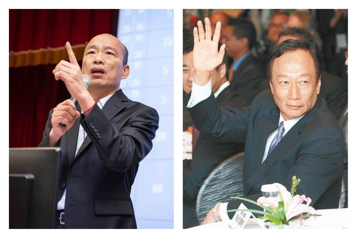 ▲國民黨總統初選還陷在徵不徵召、怎麼徵召、怎麼初選的泥沼中。（圖／翻攝郭台銘及韓國瑜臉書）