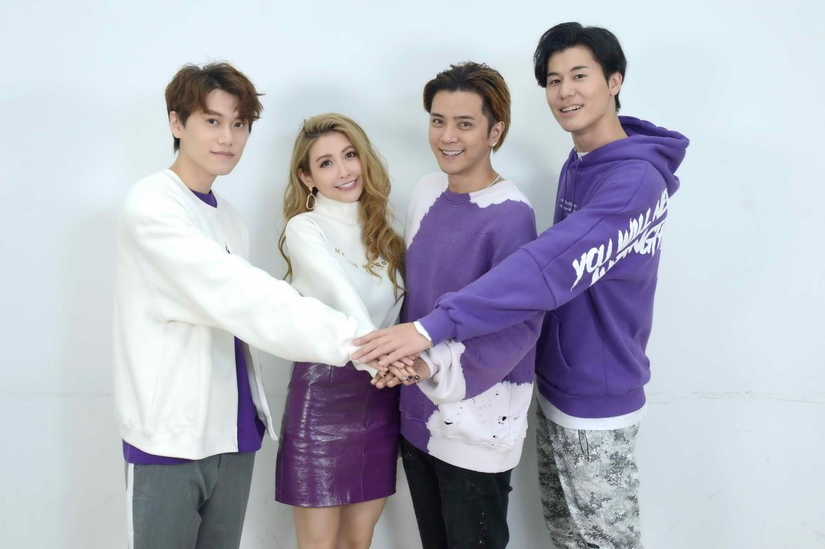 ▲邱宇辰（左起）、愷樂、羅志祥、風田希望節目改時段後收視率更好。（圖／八大提供）