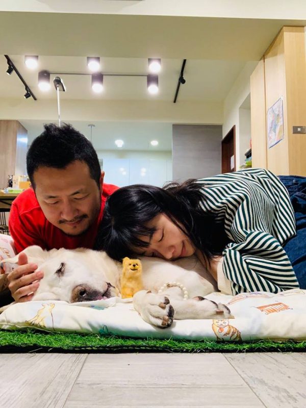 九把刀和太太陪伴柯魯咪走完在人世的最後一程。（圖／翻攝自九把刀 Giddens Ko臉書）