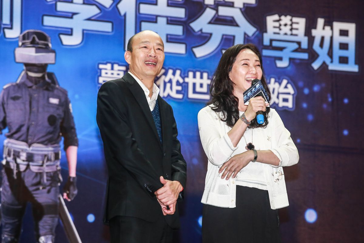 ▲高雄市長韓國瑜受世新大學邀請來學校演講，夫人李佳芬剛好也是世興校友便一同出席。（圖／記者葉政勳攝 , 2019.05.01）
