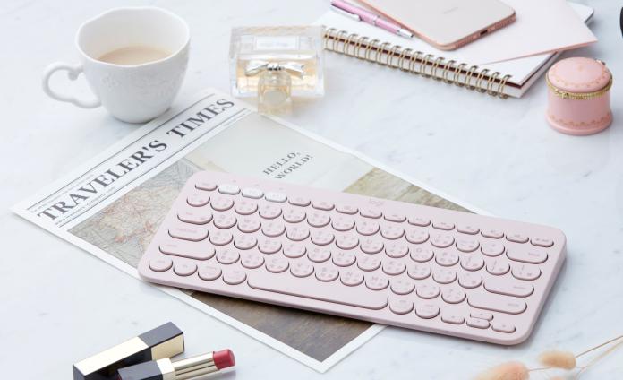 ▲羅技最近推出了一款無線藍牙鍵盤 - K380 新色（玫瑰粉、珍珠白），迎來滿滿的春天氣息。（圖／羅技提供）