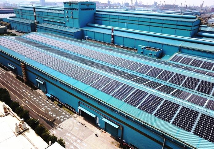 ▲第三冷軋廠區太陽光電工程建置實績照片(圖/中鋼公司提供)