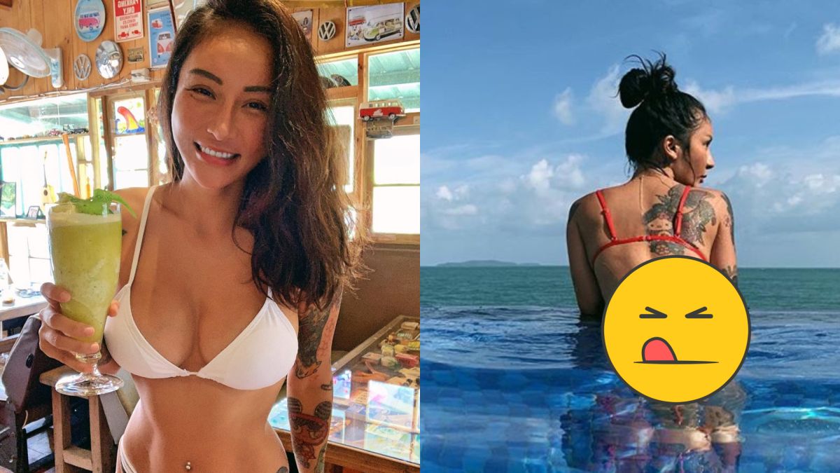 ▲梁云菲秀傲人翹臀。（圖／IG）