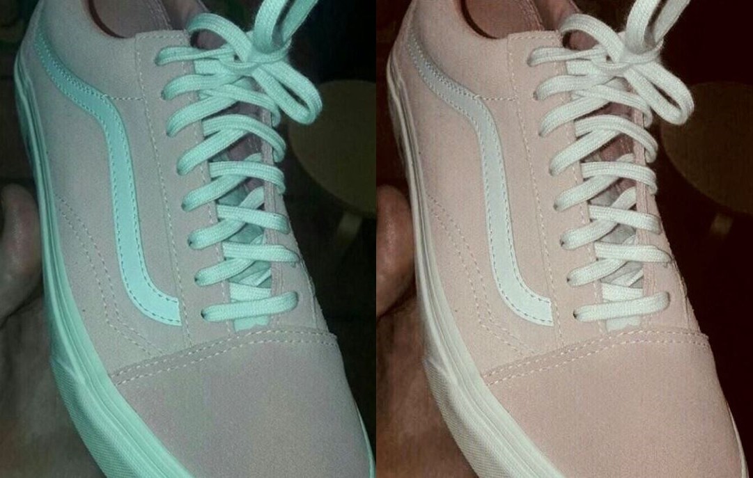 ▲鞋子顏色「灰綠vs粉白」？百萬人狂吵2年…看錯真相曝光。（圖／翻攝自微博）