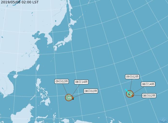太平洋2熱帶性低壓生成　氣象局估：不影響台灣

