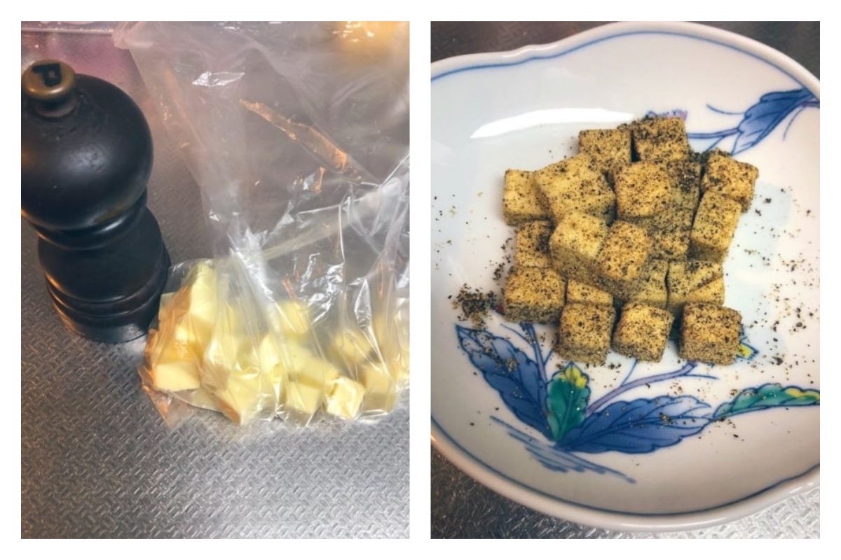 ▲日本網友分享下酒菜秘技，起司+胡椒粉的創意組合被譽為啤酒最好的朋友。（圖／翻攝自@toppinpararin的推特）