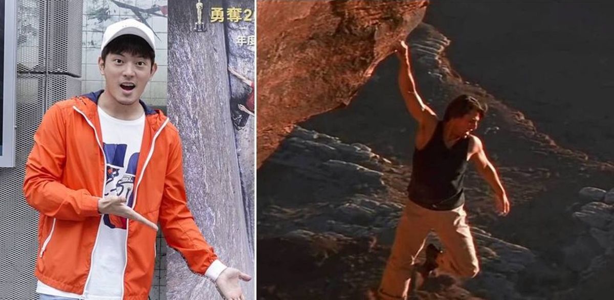 ▲阿湯哥（左）《不可能的任務2》攀岩有蹊蹺。右為宥勝。（圖／海鵬）
