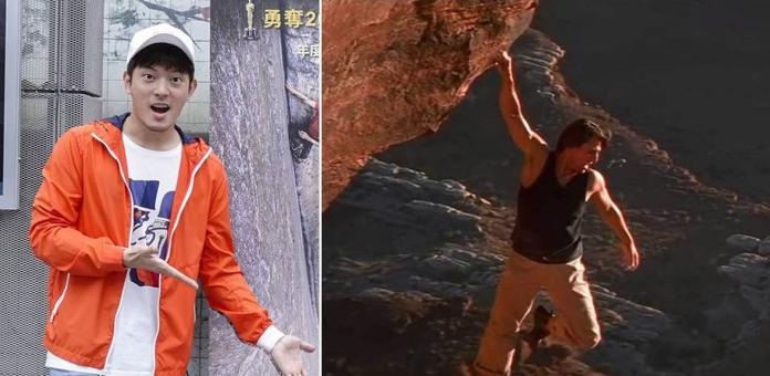 ▲阿湯哥（左）《不可能的任務2》攀岩有蹊蹺。右為宥勝。（圖／海鵬）
