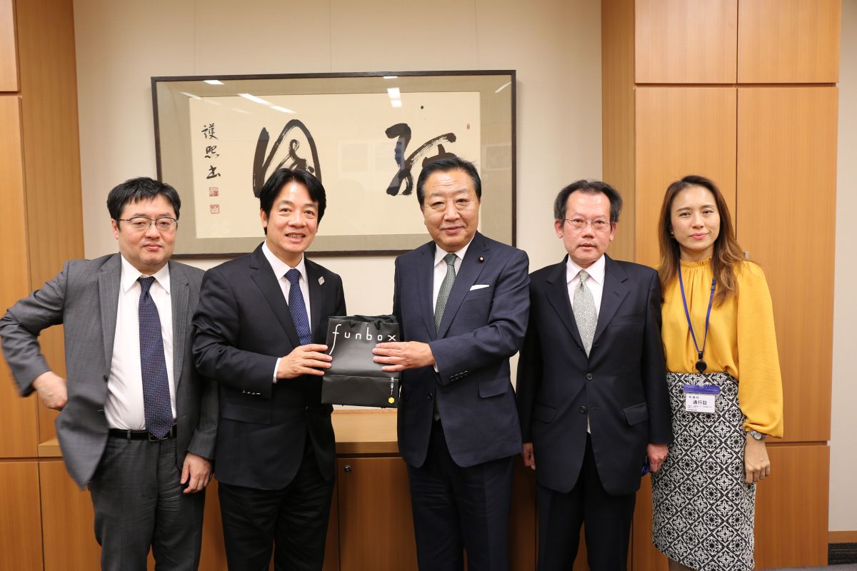 ▲前行政院院長賴清德訪日，拜會前首相野田佳彥。（圖／賴清德辦公室提供）