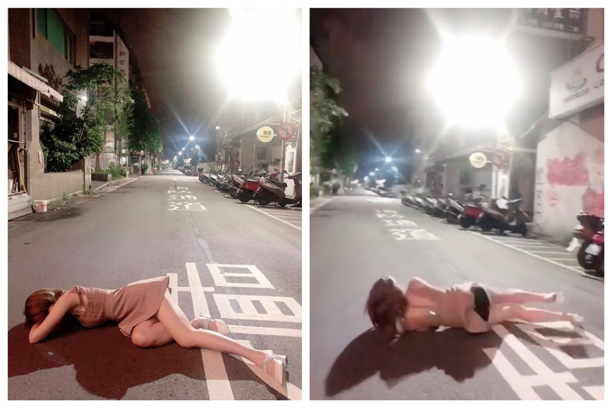 ▲辣模辛尤里在 IG 貼出「撿屍照」，令許多粉絲看了表示：「好想把妳撿回家！」（圖／翻攝自辛尤里 IG）