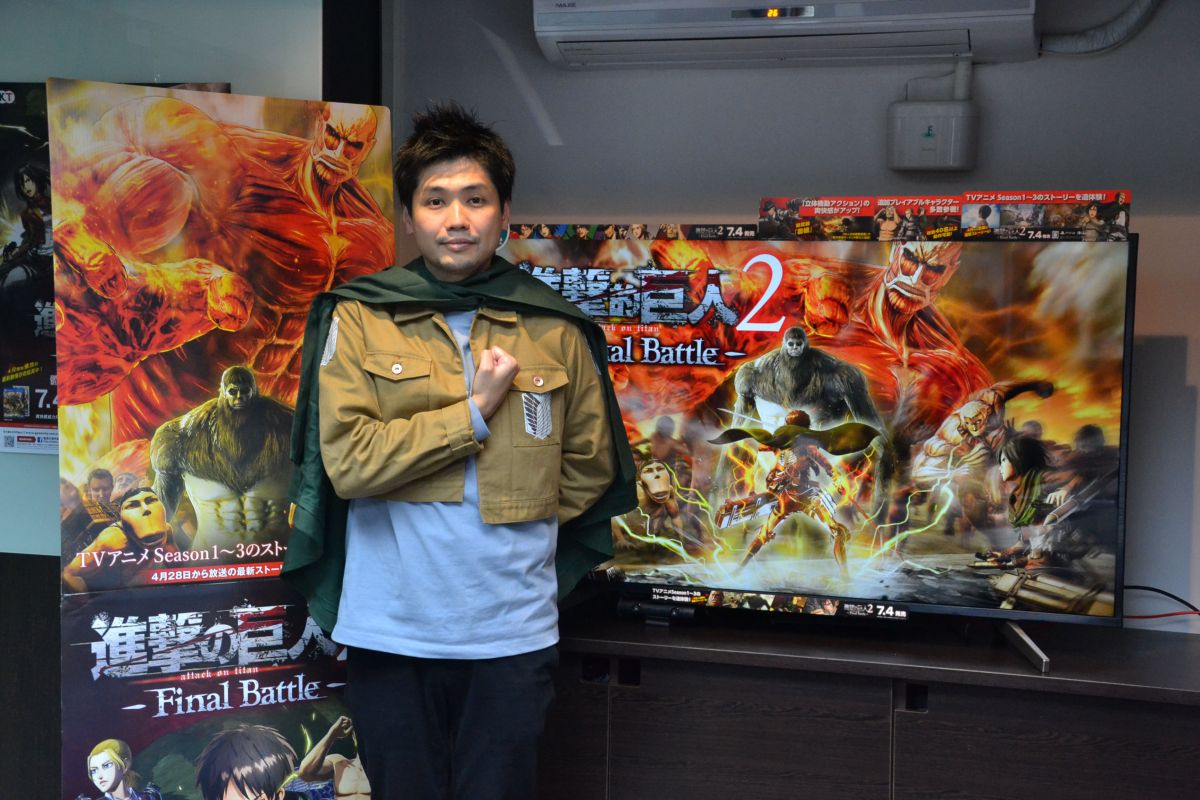 ▲《進擊的巨人2 Final Battle》製作人鈴木英生來台向台灣玩家介紹新作內容。（圖／記者顏大惟攝，2019.5.2，下同）