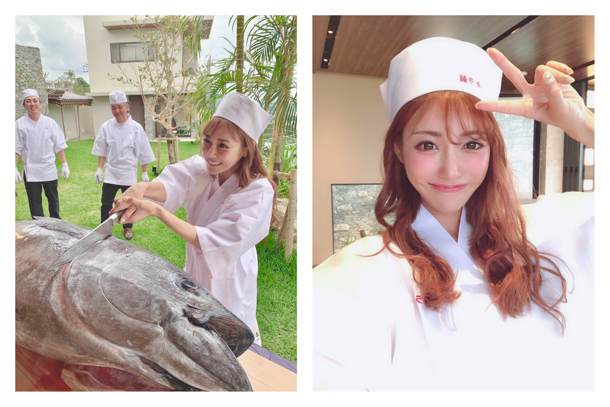 ▲明日花綺羅日前在家辦派對，現場擺上百公斤黑鮪魚，不尋常的畫面成為網路熱搜話題。（圖／翻攝自明日花綺羅的推特）