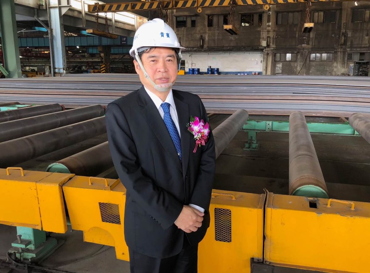▲台灣國際造船公司董事長鄭文隆表示，該公司為配合國家綠能政策，大力推動離岸風電，已做足準備，且台船銲接實力，再獲國際肯定。(圖／記者黃謝美蘭攝，2019.05.14)