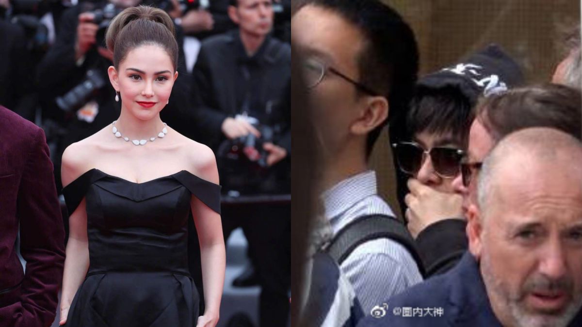 ▲昆凌登上坎城紅毯，周董被拍到場外盯梢。（圖／IG、微博）