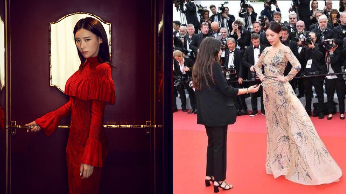 ▲施予斐被爆硬走坎城紅毯，遭網友狂酸。（圖／微博）