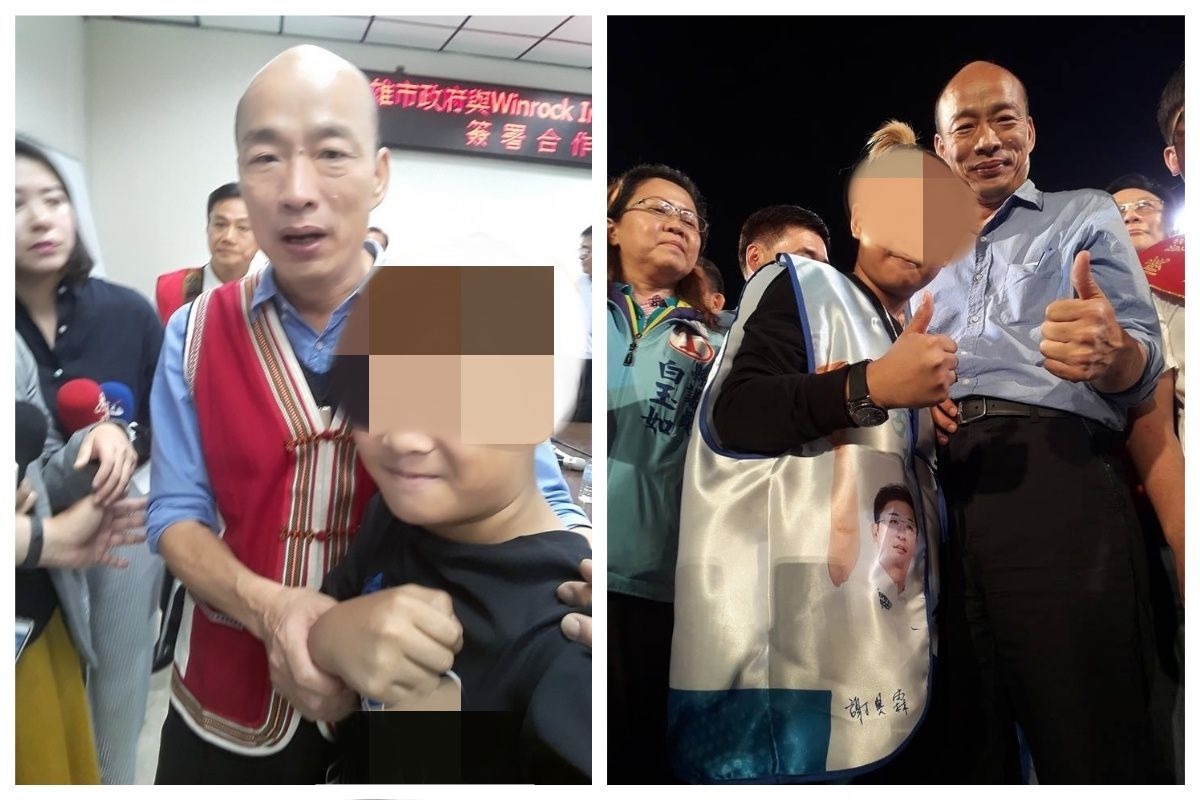 ▲來自中部、年僅 12 歲的「小韓粉」近來看到韓國瑜在市議會中頻頻遭到議員質詢追打，心情很差，「在家裡哭了 3 天！」最後央求父親帶著他南下高雄議會表達支持。（圖／翻攝自臉書）