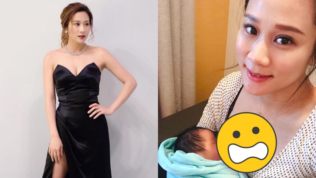 ▲張嘉兒分享哺乳照，疑似春光外洩。（圖／臉書）