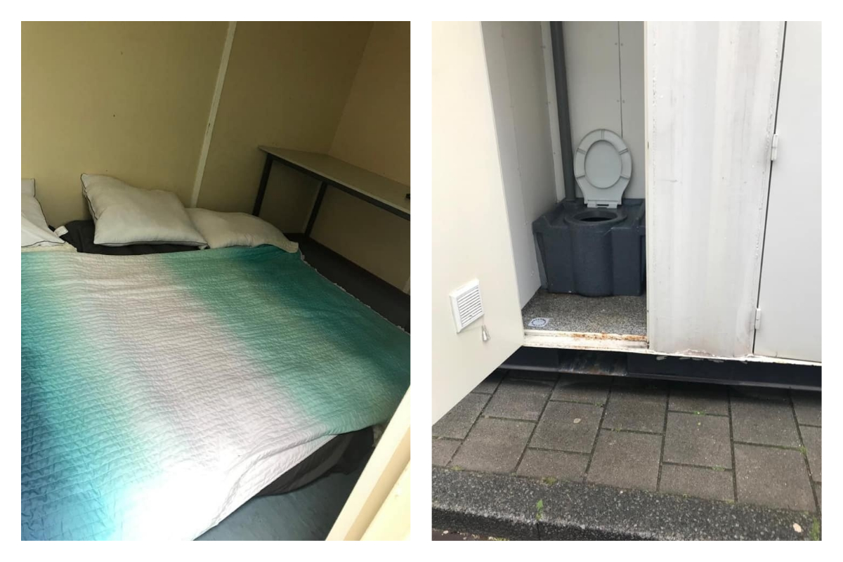 ▲史波勒在 Airbnb 下訂了一間附有私人衛浴的套房，抵達指定地後卻始終找不到該套房，最後發現套房竟然就是位在路邊的「貨櫃」，當場被嚇傻。（圖／翻攝自臉書 The Spurs Show ）