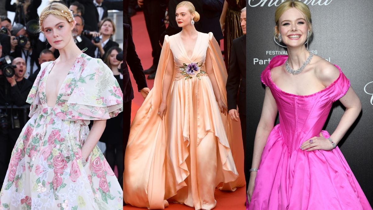 ▲艾兒芬妮不僅是坎城影展史上最年輕評審，更以宛如時裝秀的亮麗穿搭征服世人。（圖／Chopard、GUCCI提供）