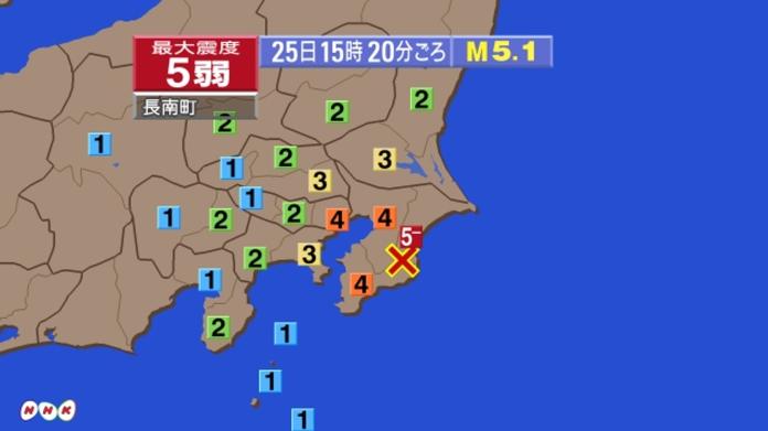 ▲日本千葉縣南部發生規模5.1地震。（圖／翻攝網路）