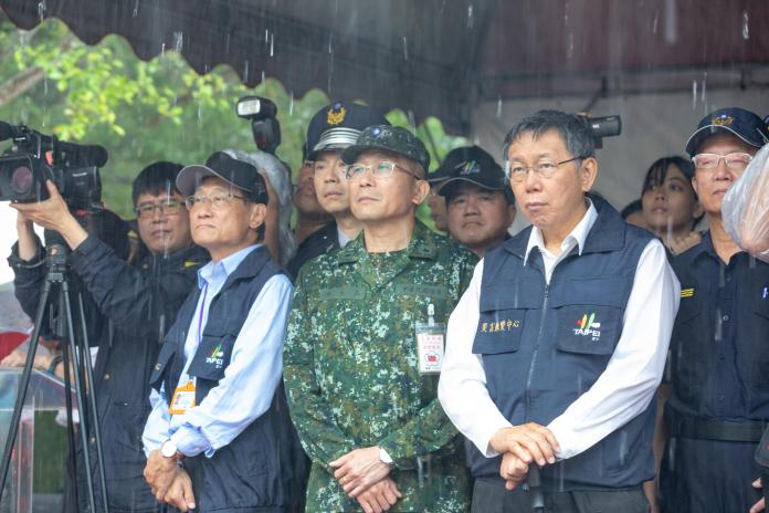 台北市長柯文哲視察108年北部七縣市萬安42號軍民聯合防空演習。（ 圖 / 台北市政府提供 ）