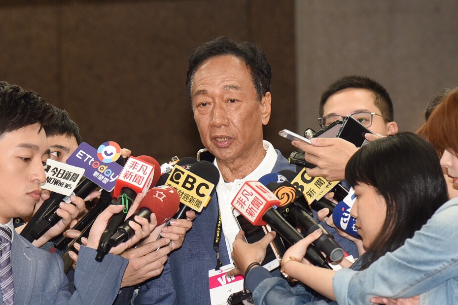 ▲針對6月1日韓國瑜將參加韓粉舉辦的誓師大會，國民黨總統初選參選人郭台銘說如果自己受邀，會很樂意參加。(圖／記者陳明安攝，2019.5.29)