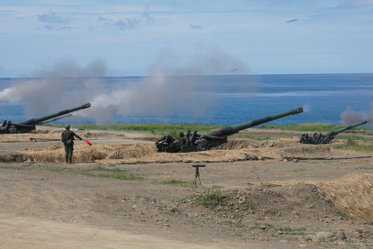 ▲漢光35號演習，屏東灘岸聯合殲敵操演，M110自走砲射擊。（圖／記者呂炯昌攝, 2019.5.30）