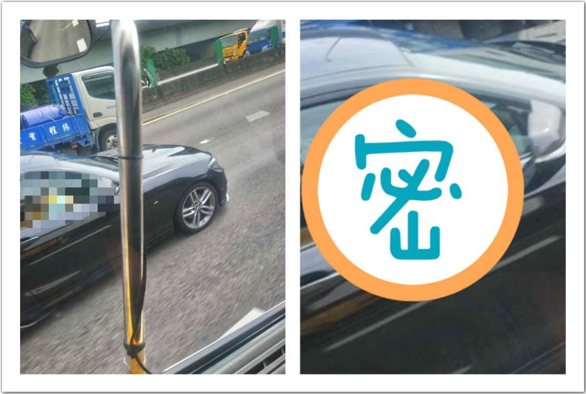 ▲身著黃色小可愛、白色熱褲的火辣女子，疑似趴在駕駛的下半身，露出右半邊臀部，「邪惡角度」讓網友看得臉紅心跳。（圖／翻攝自爆廢公社）