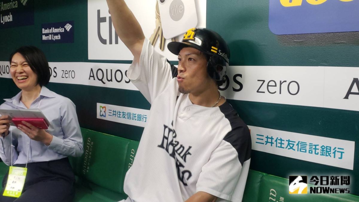 軟銀鷹隊「熱男」松田宣浩。（圖／黃建霖攝）