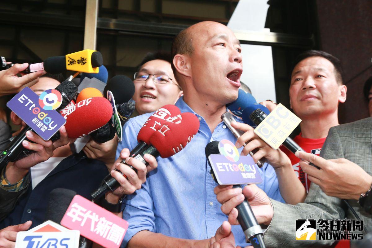 ▲高雄市長韓國瑜不滿美麗島電子報董事長吳子嘉抹黑他有婚外情甚至育有一女，憤而至北檢按鈴提告。（圖／記者葉政勳攝 , 2019.05.31）
