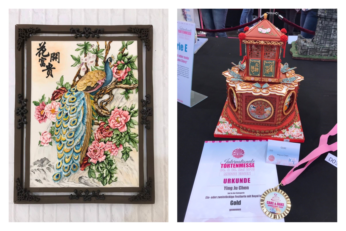 ▲老師程盈如、學生王天青作品，為台灣奪下兩金牌。（合成圖／王天青提供）