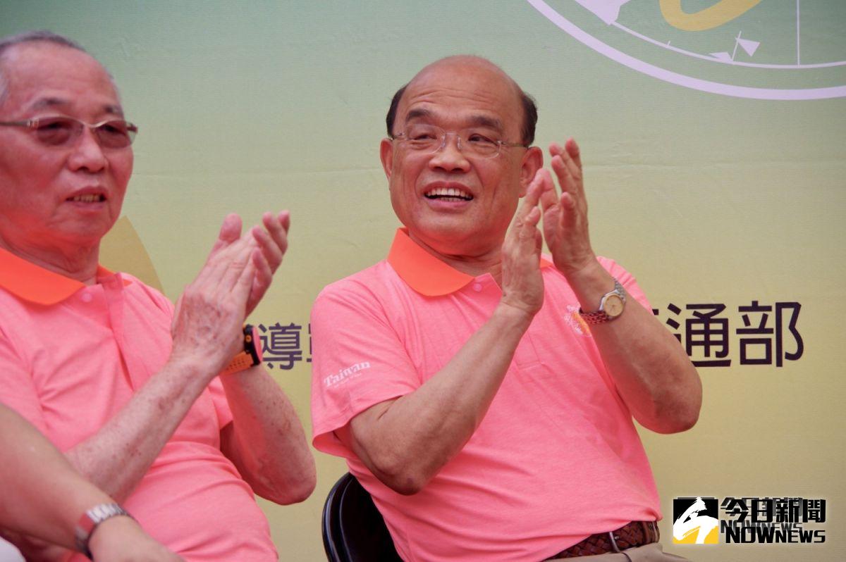 ▲蘇貞昌回憶 12 年前行政院就已將 5 月 5 日訂為台灣自行車日，自行車沒有噪音、沒有污染，相當值得推廣。（圖／記者陳致宇攝, 2019.06.01）