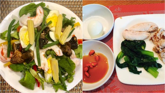 ▲午餐和晚餐，多吃蔬菜和蛋白質。（圖／徐若瑄 Vivian Hsu臉書）