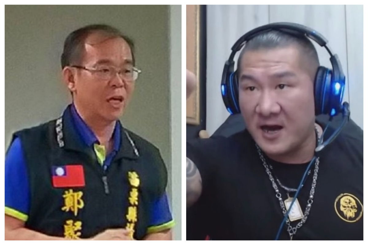 ▲苗栗縣議員鄭聚然與網紅「館長」陳之漢的「叫爸爸」風波持續延燒，日前鄭聚然嗆聲：「只要館長用自己的錢捐 60 萬給南庄國中，我就叫他一聲爸！」（合成圖／翻攝自鄭聚然臉書／翻攝自 Youtube）