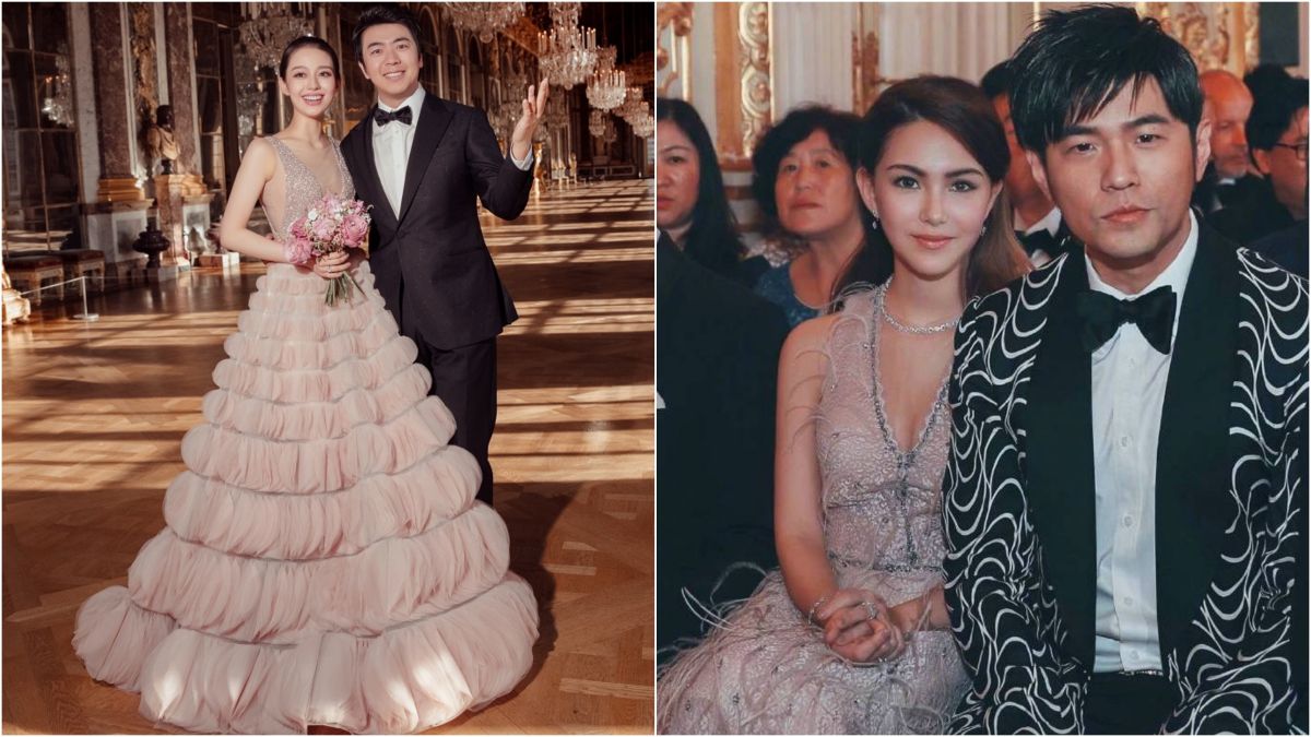 ▲周杰倫、昆凌在巴黎凡爾賽宮，甜蜜見證郎朗大婚。（圖／白墨水、周杰倫中文網JayCn微博）
