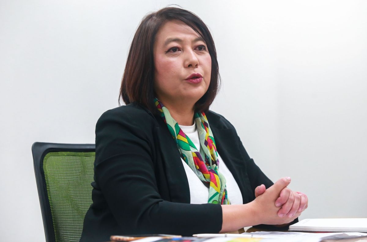 ▲前NCC主委詹婷怡接受《NOWnews今日新聞》專訪談台灣5G發展，認為台灣不但沒有落後且腳步與國際上差不多。（圖／記者葉政勳攝影）