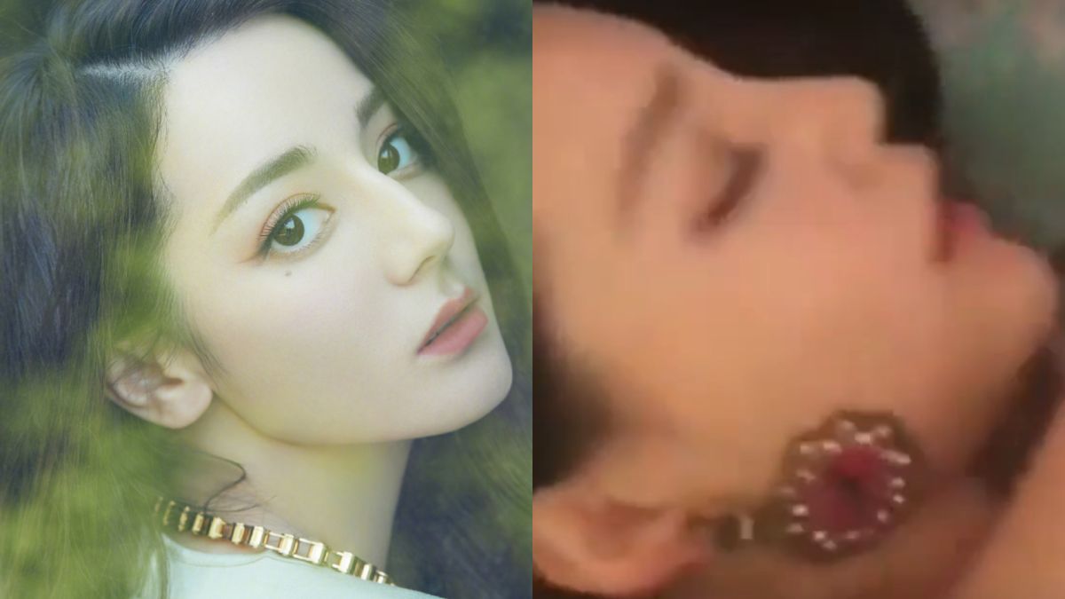 ▲台灣論壇流出混血女子不雅片，女主角激似迪麗熱巴。（圖／微博、論壇截圖）