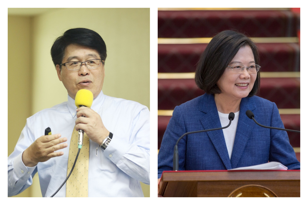 ▲游盈隆認為民進黨總統候選人黨內初選民調「很離奇」。（合成圖／取自游盈隆、蔡英文臉書）