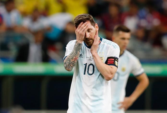 ▲梅西(L.Messi)率阿根廷出戰美洲盃首戰失利。（圖／美聯社／達志影像）
