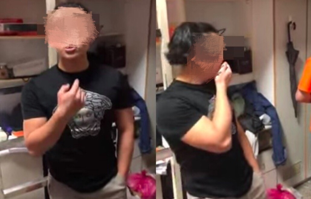 ▲世新大學傳出校園霸凌，當事人拍下油頭男進到宿舍房間裡嗆聲的過程。（圖／翻攝當事人臉書）