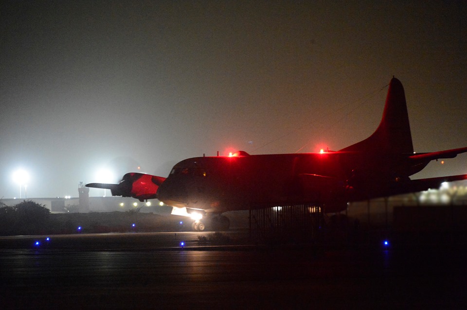 ▲日本山形新潟18日6.7
強震發生後，日本自衛隊派遣P-3C海上巡邏機，前往災區檢視損壞情況。（圖／日本海上自衛隊）